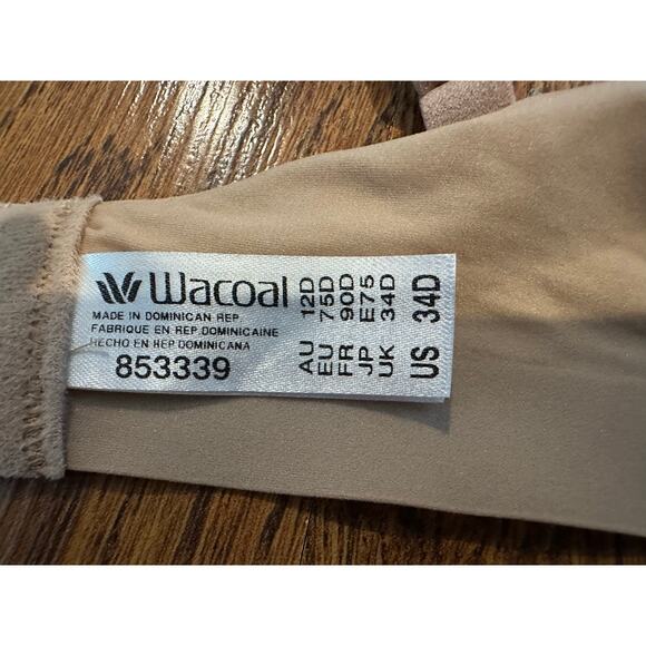 Wacoal Back Appeal Seamless Underwire T-Shirt Bra Size 34D Beige - Picture 6 of 6
